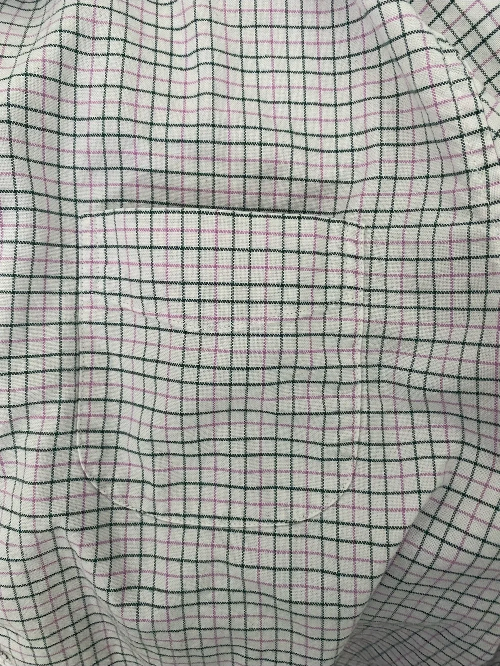 J. Crew Mens  Button-Down Shirt with Green and Pink grid